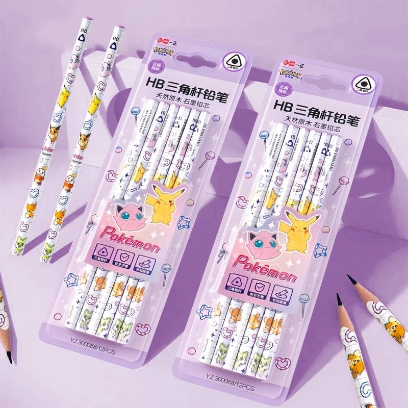 Stationery Office - Pokémon Triangular 2B Wooden Pencils Lightweight