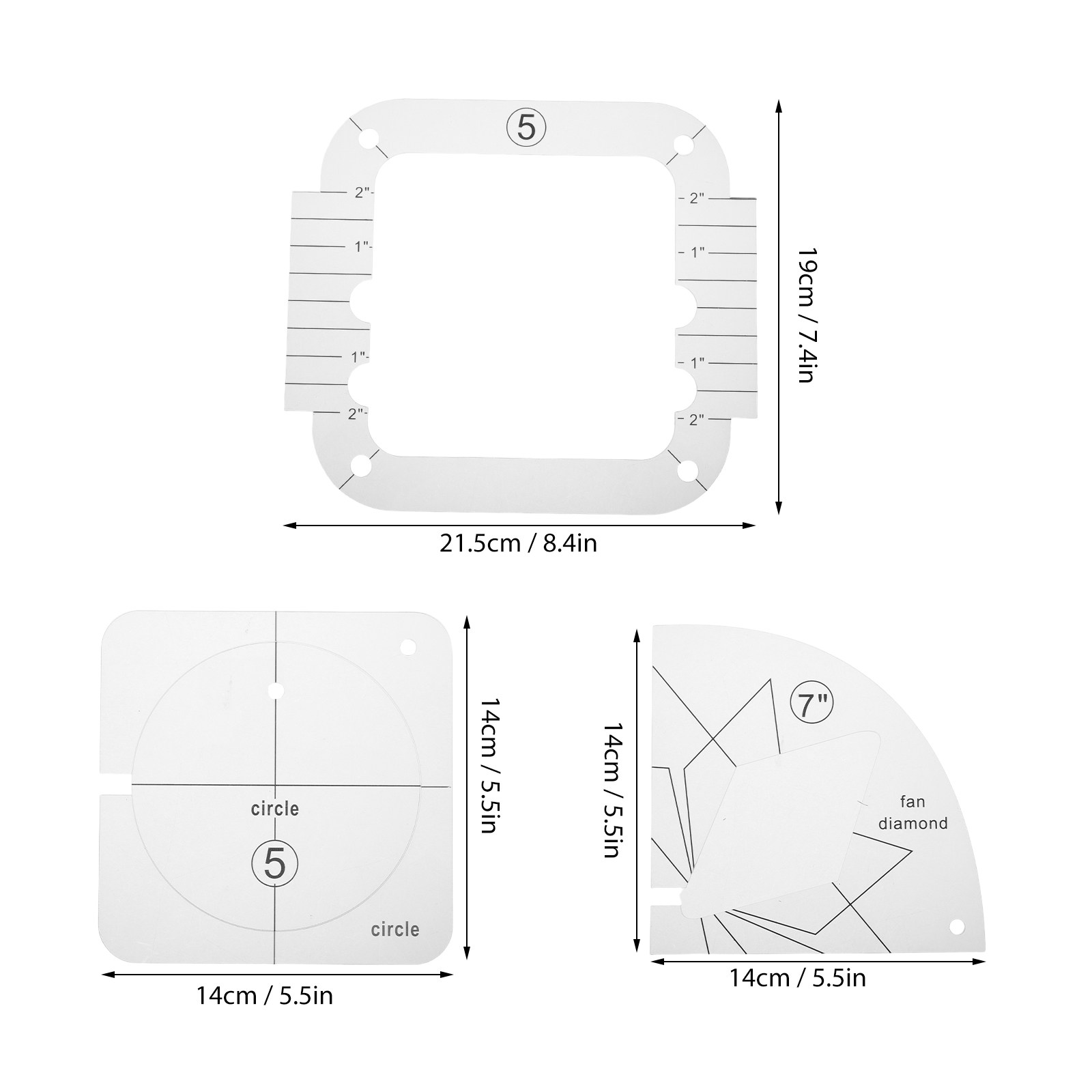 3Pcs Acrylic Transparent Sewin - đánh giá và giá Ruler Set Transparent