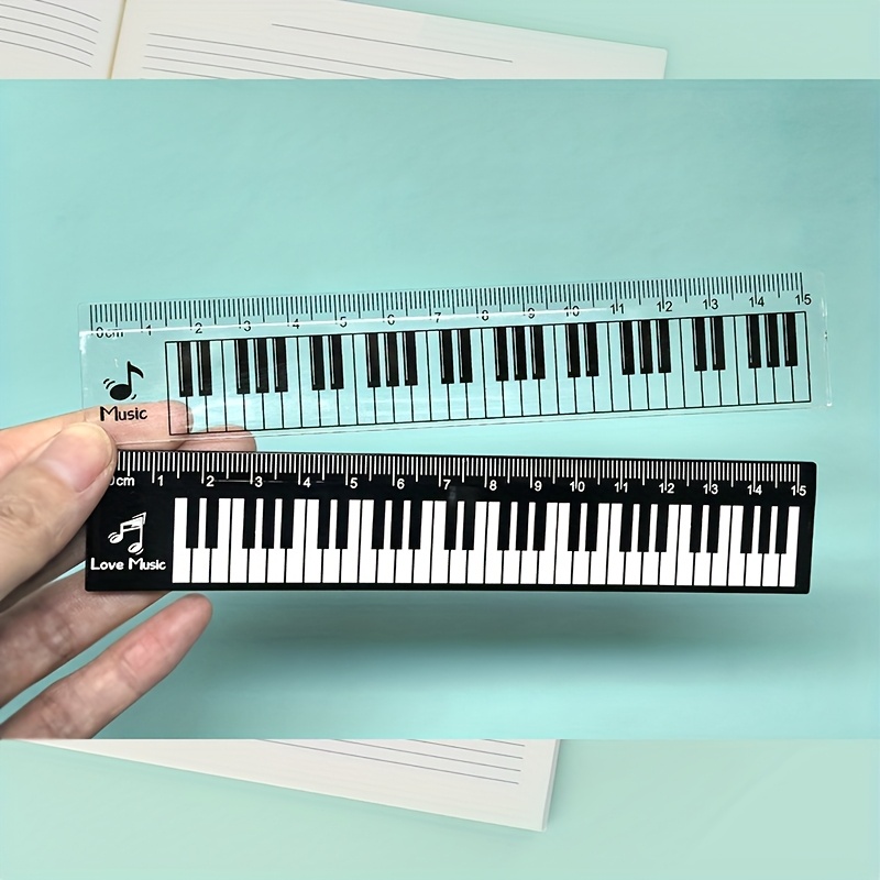 2Pcs/Set 15cm Piano Keyboard P - đánh giá và giá Ruler Set Transparent