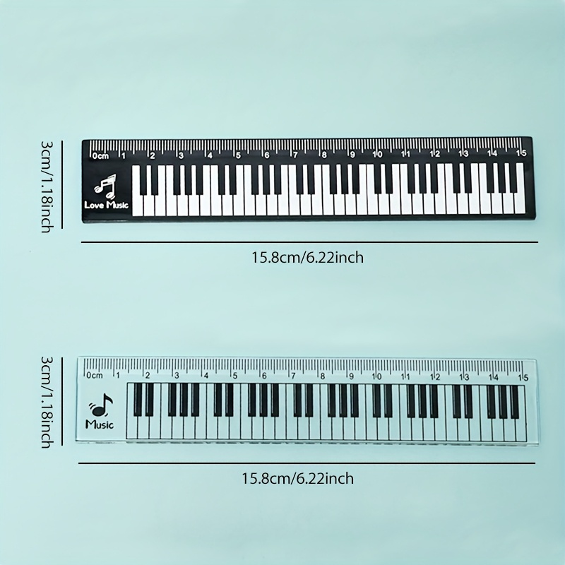 2Pcs/Set 15cm Piano Keyboard P - đánh giá và giá Ruler Set Transparent