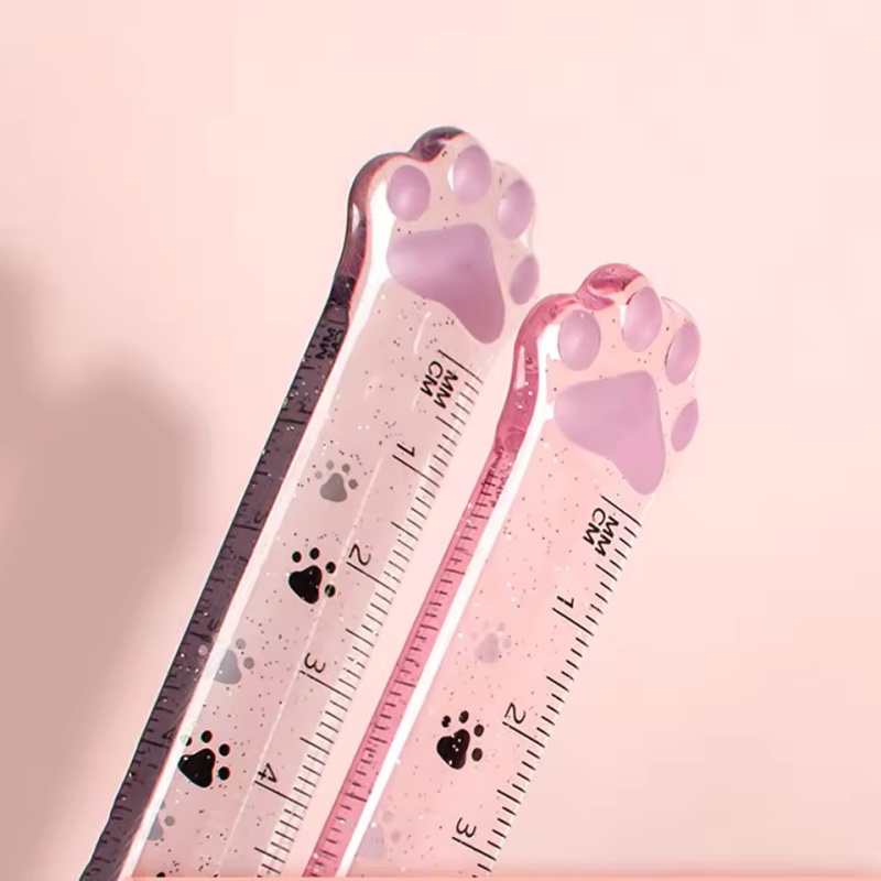 1Pcs Cat Paw Design Ruler Meas - đánh giá và giá Ruler Set Transparent