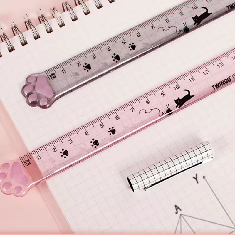 1Pcs Cat Paw Design Ruler Meas - đánh giá và giá Ruler Set Transparent