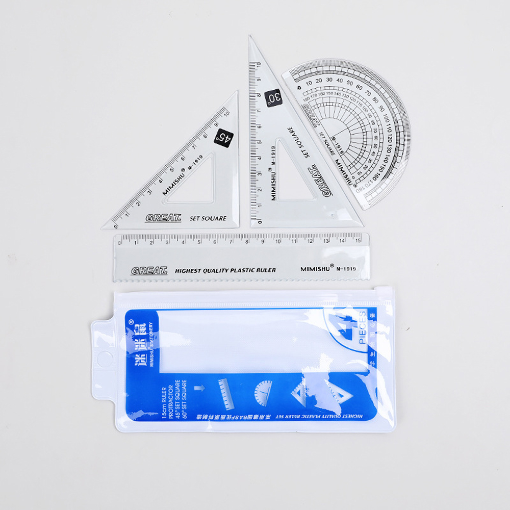 Transparent Plastic Ruler Set  - đánh giá và giá Ruler Set Transparent