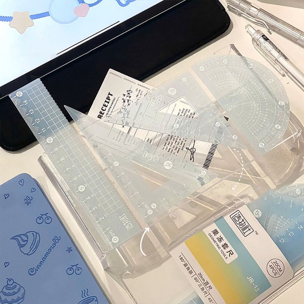 4PCS/Set Multifunctional 15/20 - đánh giá và giá Ruler Set Transparent