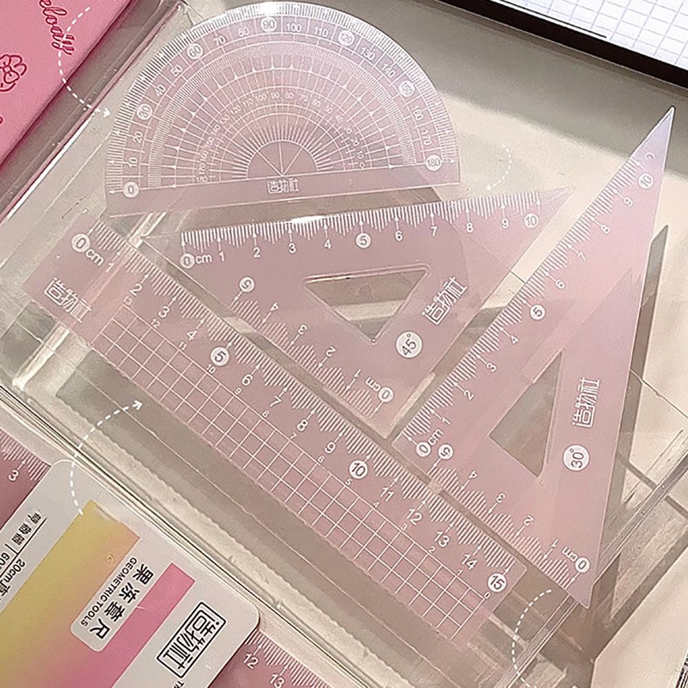 4PCS/Set Multifunctional 15/20 - đánh giá và giá Ruler Set Transparent