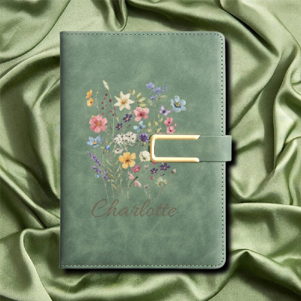 A5 Floral Monogram Custom Name - đánh giá và giá Journal Leather Hardcover