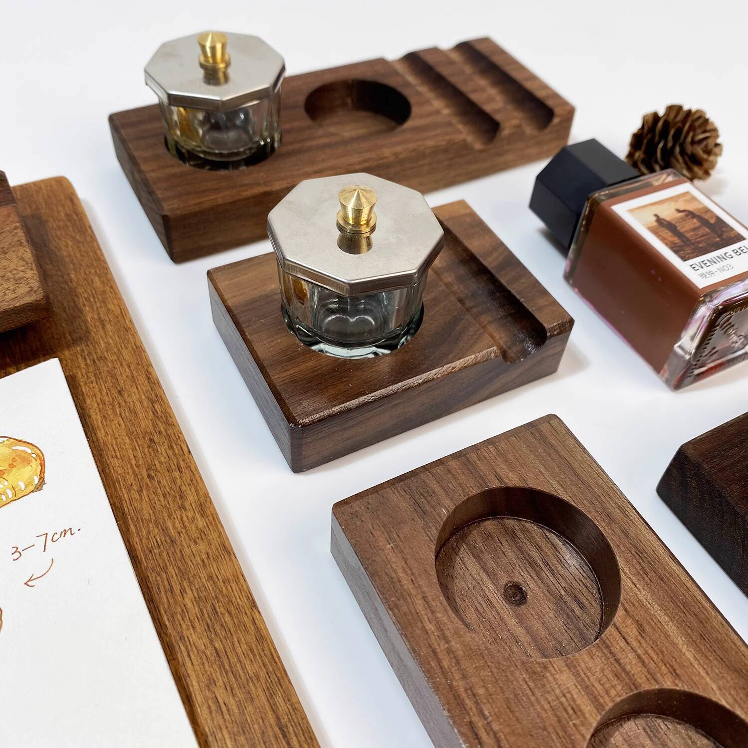 Ink Base Pen Rest Wooden Stand - đánh giá và giá Calligraphy Ink Bottle