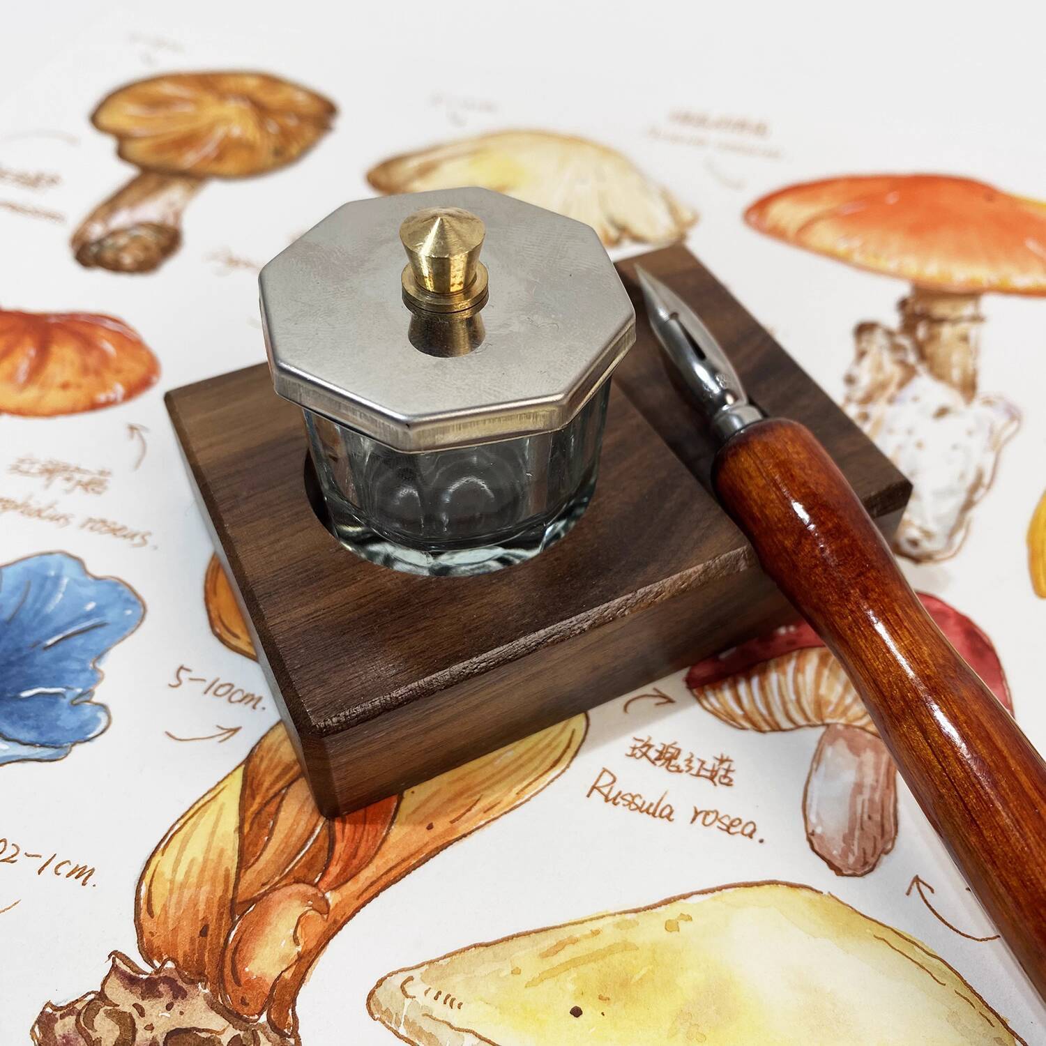 Ink Base Pen Rest Wooden Stand - đánh giá và giá Calligraphy Ink Bottle