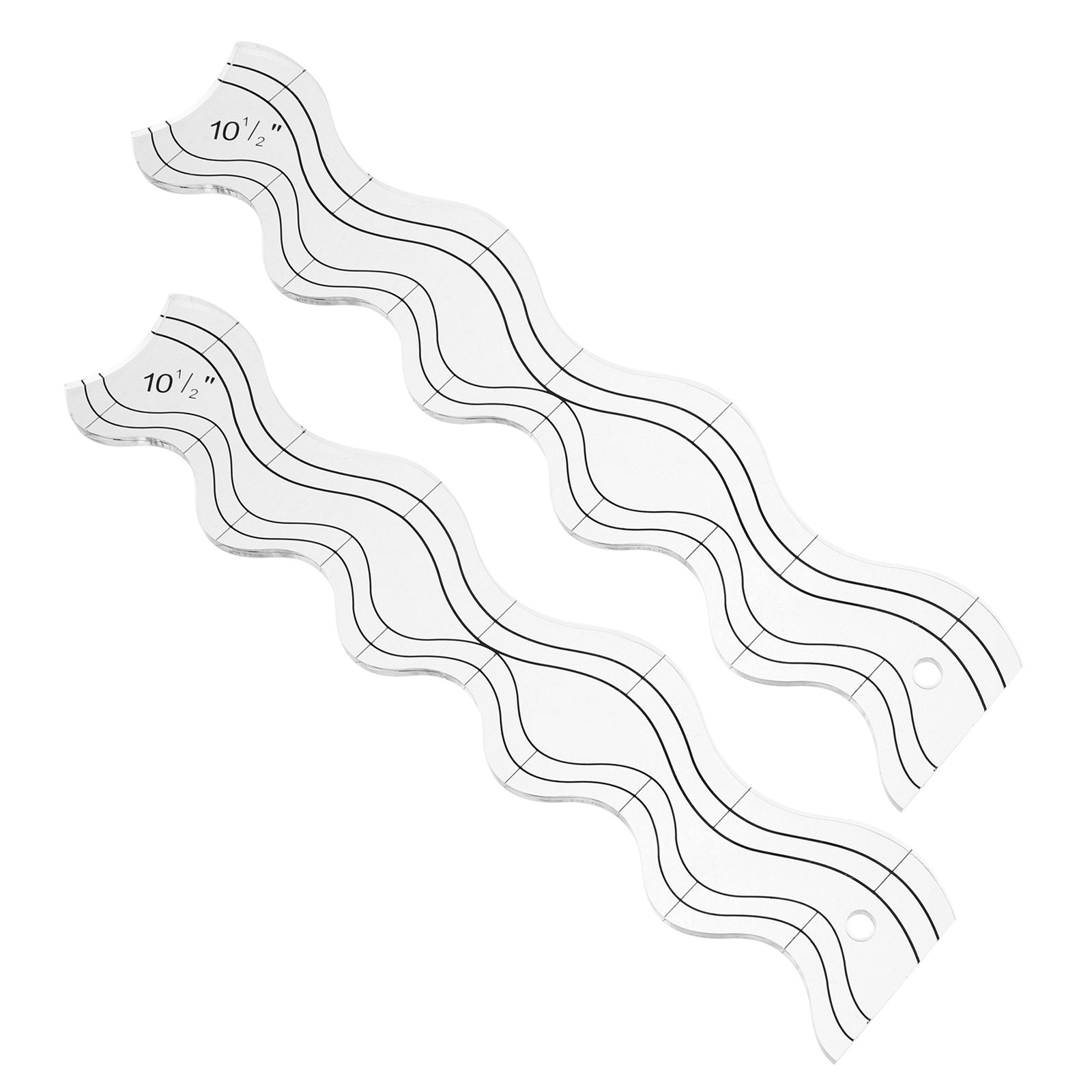 2Pcs Transparent Acrylic Wavy  - đánh giá và giá Ruler Set Transparent