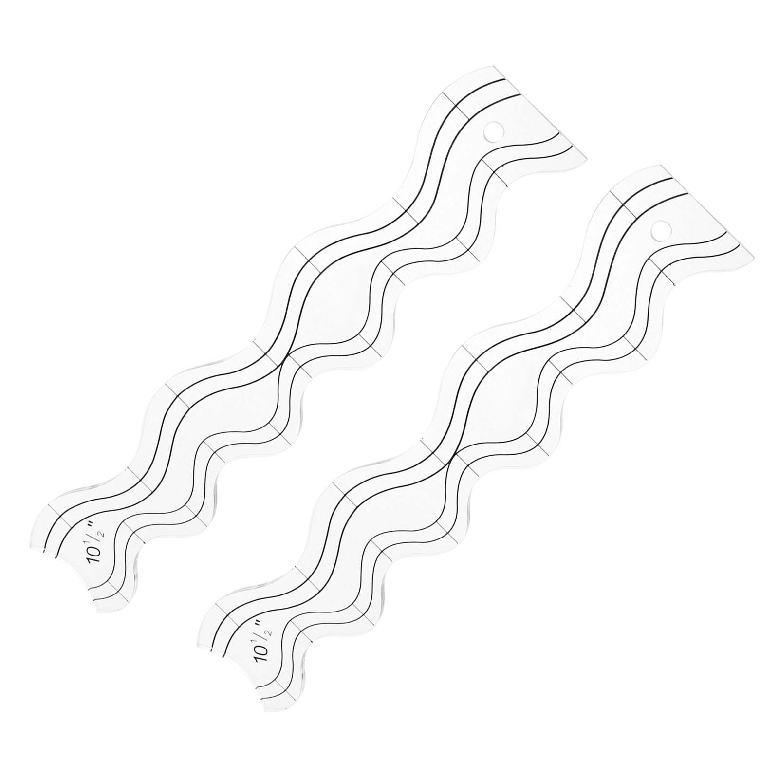 2Pcs Transparent Acrylic Wavy  - đánh giá và giá Ruler Set Transparent
