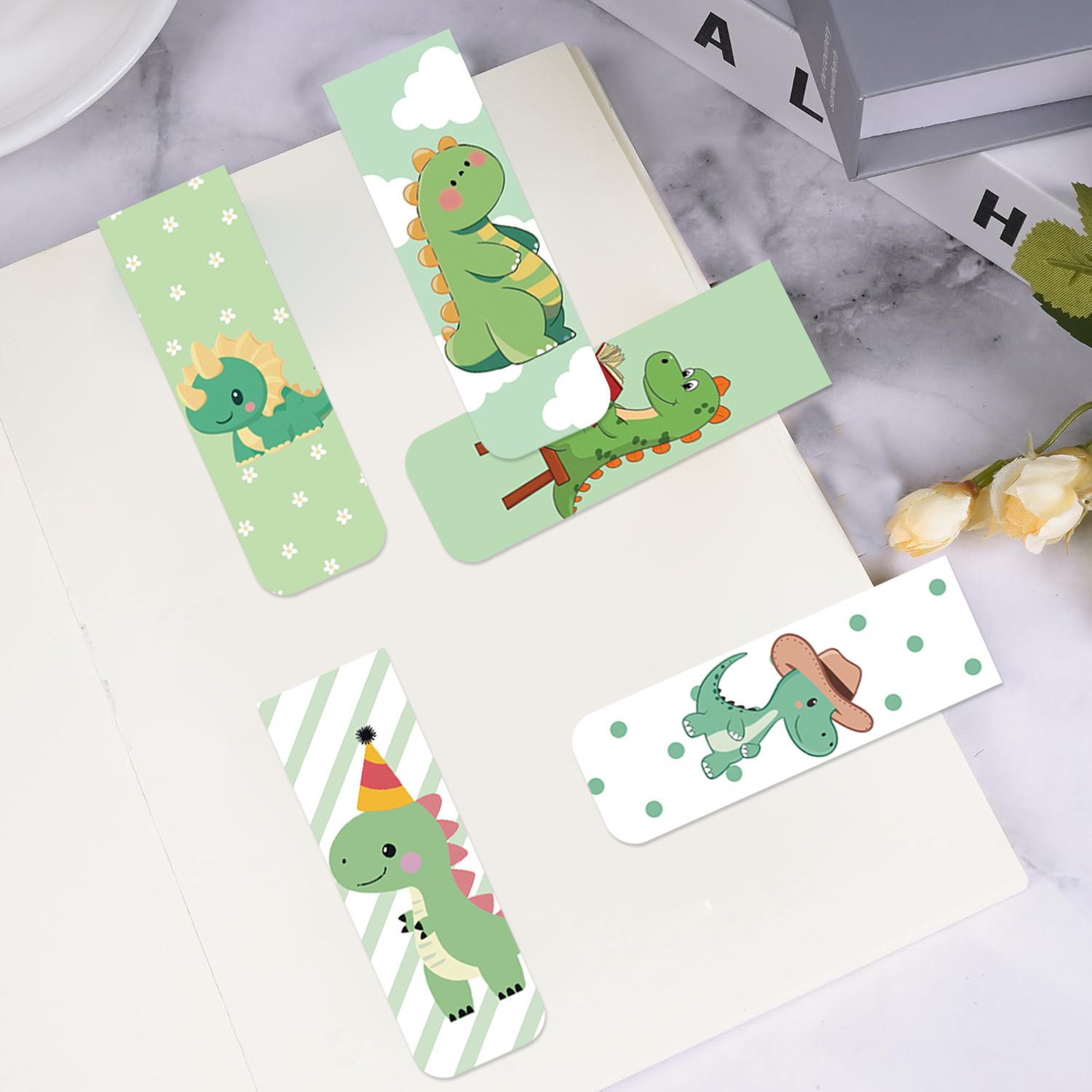 5Pcs/Set Cute Cartoon Dinosaur - đánh giá và giá Bookmark Magnetic Clip