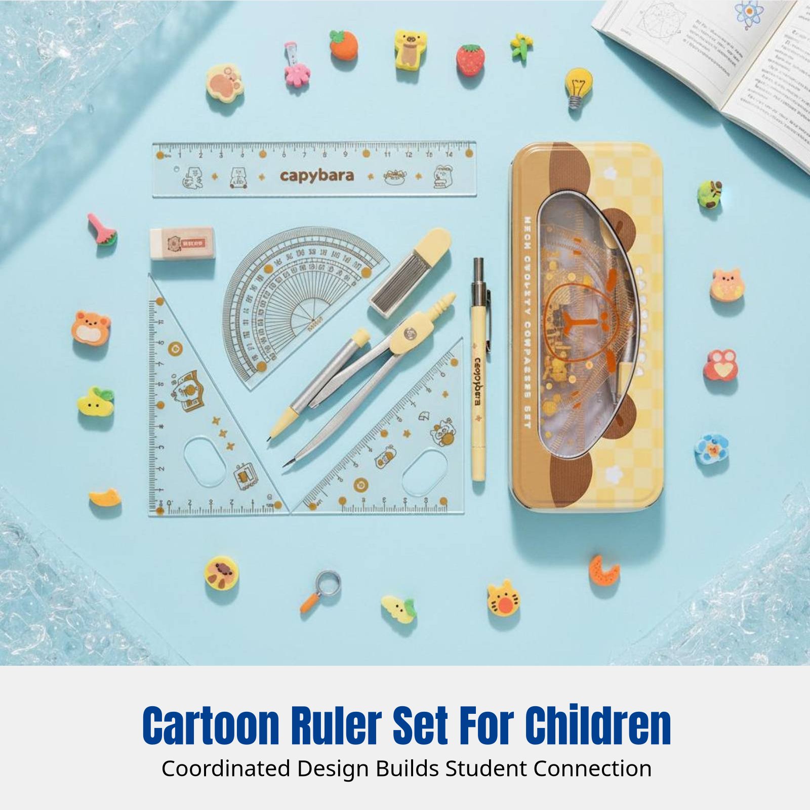 Ruler Set for Students, Cartoo - đánh giá và giá Ruler Set Transparent